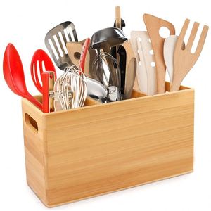 Multi-Functional Bamboo <b>Kitchen</b> Organizer Bamboo Utensil Holder for <b>Kitchen</b> Counter - Product Image 1