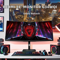 Moniteur LED incurvé 34 pouces 1500R Redmi G34WQI d'origine CN, écran de poisson à ruban brossé haute définition 21:9 DP pour ordinateur