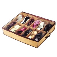 Organisateur de rangement pour chaussures sous le lit, pour placard, capacité 12 paires, conteneur à chaussures robuste sous le lit, organisateur de chaussures gain de place avec compartiments transparents