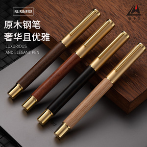 Pluma estilográfica de madera hecha a mano elegante, venta al por mayor, cartucho de tinta personalizable a granel, sin fugas, adornos de latón, pluma estilográfica de madera - Product Image 2