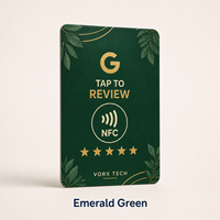 Carte de commentaires Google NFC carrée en acrylique Vorx Tech, carte de commentaires Google NFC personnalisée en allemand, carte de commentaires Google NFC Ntag215