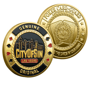 Koin Peringatan Berlapis Perak dengan Cetak UV Stock Ace King - Desain Kustom Hadiah Kenang-kenangan untuk Pelindung Kartu Poker Las Vegas - Product Image 1