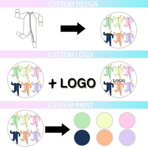 Kerui 2026 Baby Bambus Einfarbige Reißverschluss-Pyjamas Hersteller Individuelles Marken- und Logo-Design Baby Langarm-Bambus-Reißverschluss-Strampler - Product Image 3