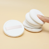 Ultra-mince personnalisé en cuir PU flocage poudre gâteau bouffée daim bouffée miel poudre maquillage éponge usine personnalisée