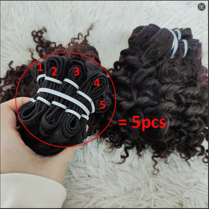 Letsfly - Extensiones de Cabello Humano Rizado 9A al por Mayor, Ondulado y Rizado Afro, Paquetes de Cabello de 42 Gramos, Negro Natural, Color Marrón Mixto - Product Image 6