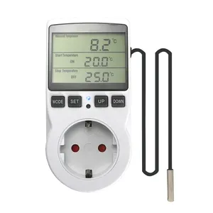 Thermostat numérique grand écran EU/US/FR/UK avec prise <span class=keywords><strong>de</strong></span> contrôle <span class=keywords><strong>de</strong></span> température, minuterie et <span class=keywords><strong>sonde</strong></span> pour chauffage et refroidissement - Product Image 1