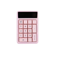 Teclado USB Mini Portátil Rosa al por Mayor, 17 Teclas, Teclado Numérico para Contabilidad Financiera, Nuevo, Mecánico, de Plástico