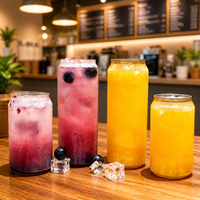 Pot en plastique transparent PET de qualité alimentaire et écologique avec couvercle facile à ouvrir pour bouteille de jus, emballage de boissons