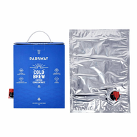 Emballage personnalisé PE+PE BIB pour café arabe à emporter, vin et jus, avec valve, imprimé en héliogravure, recyclable et isotherme
