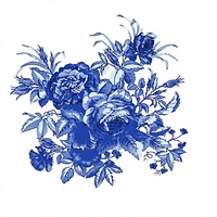 Serviettes en papier jetables à double épaisseur, imprimées de motifs floraux bleus, en pâte de bois vierge, pour la décoration de table lors de dîners et de fêtes