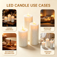 Set Lilin LED Grosir 3x4 5 6 Inci Lilin Kristal Putih Sumbu Bergerak Cahaya Hangat Dekorasi Rumah Hadiah
