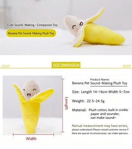 Jouet en peluche interactif en forme de <span class=keywords><strong>banane</strong></span> pour animaux de compagnie, jouet à mâcher durable pour l'extérieur, jouet à mâcher doux pour chiots avec sonnette intégrée - Product Image 5
