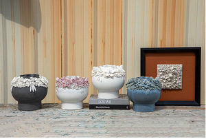 Vasi in ceramica fatti a mano mobili per la casa stile moderno decorazione per soggiorno vasi grandi in ceramica da pavimento a pavimento - Product Image 2