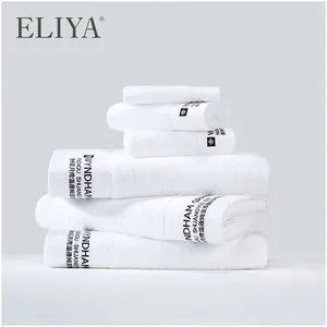 शाही शैली कस्टम होटल सादे तौलिया कार्बनिक कपास स्नान तौलिया सफेद