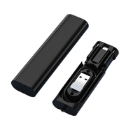 Câbles de charge USB 5 en 1 mallette de rangement L et tête de convertisseur Micro et USB et câble de charge C-C 60W avec broche d'éjection et prise de carte