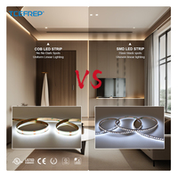 Tira de LED COB Dual Blanca de 24V CC, 5mm/8mm/10mm, Diseño sin Puntos, CRI>90, para Iluminación Lineal Comercial
