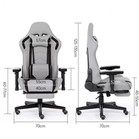 Chaise de jeu ergonomique à dossier haut, minimaliste, en cuir PU, inclinable, pivotante, pour gamer et bureau