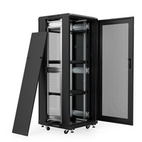 SYNSTRO Armoire Réseau 19 pouces 600*800, Rack Serveur sur Pied en Verre Trempé IP20 12/16/20/24/28/32/38/42U pour Données et Optique