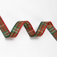 Pita Natal Plaid Berkualitas Tinggi yang Dapat Disesuaikan untuk Dekorasi Pohon Natal, Hadiah, dan Pembungkus Kado