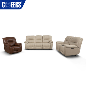 MANWAH CHEERS Luxury Power Recliner <b>Sofa</b> Set Genuine <b>Leather</b> Living Room Furniture with Drop-down Table Home Seating - Product Image 3