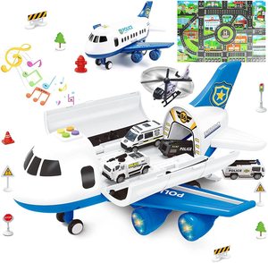 Juguetes de avión de construcción para niños pequeños, Avión de juguete con luz y sonido - Product Image 2