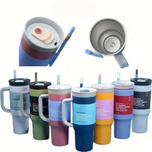 Customized Logo 40oz Double Wall Stainless Steel Vacuum <b>Insulated</b> Travel <b>Mug</b> with Leakproof Handle Lid for Coffee and Car Use - Product Image 1