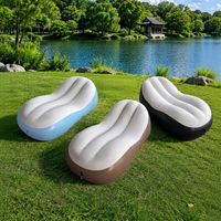 Nouveau design 2026 : Canapé gonflable floqué, chaise longue de lecture, ensemble canapé-lit ovale incurvé au design contemporain avec poche pour le camping