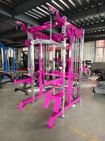 Rack de musculation moderne intégré en acier Q235, avec fonctions Lat Pulldown, Low Row, Smith Machine, Cable Crossover et double colonne de poids 480 kg