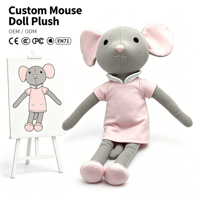 Grosir boneka kelinci tikus mewah buatan tangan bahan katun organik boneka hewan boneka mewah kustom dibuat di Cina
