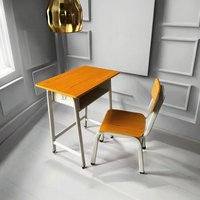 Bureau moderne en métal simple avec tiroir pour livres pour salle de classe, école, maison, bureau, salon ou hôpital