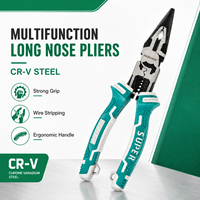 Pince à bec effilé multifonction pour électricien 9'' CR-V, outils à main pour travaux d'installation et de réparation électrique OEM