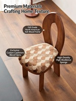 Chaise de salle à manger vintage française, style nordique créatif, dossier Wabi-Sabi, mobilier moderne minimaliste en bois de frêne rembourré pour la maison