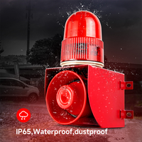 Sistema de alarma de bocina de sirena de seguridad con Sensor de movimiento Okefire, luz de sonido de 120dB, advertencia estroboscópica para conducir al aire libre, clasificación IP65
