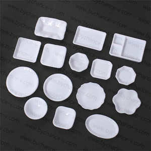 Vente spéciale bricolage gourmand artisanat pendentif breloques accessoires miniature maison de poupée ustensiles de cuisine à manger vaisselle petite assiette blanche - Product Image 6