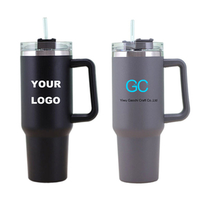 Commercio all'ingrosso a doppia parete in acciaio inox sottovuoto Coffee Mug Car Cup avventura 40oz Stan Cup Tumbler con manico e paglia - Product Image 3