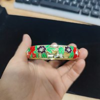 Gelang Bangle Terbuka Desain Bunga Berlapis Emas Paduan Logam Lebar 1.4 cm untuk Wanita, Gaya Istana, Terinspirasi Jingtailan Cina, Fashionable