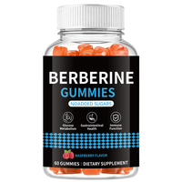 Berberine Herbal Gummies dengan Ceylon kayu manis, Susu Thistle & kunyit | Tidak ada tambahan gula | Rasa Raspberry