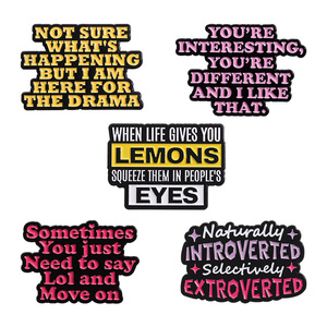 Châu Âu Mỹ Aliexpress xuyên biên giới Sản phẩm mới Trâm Thư Tiếng Anh câu cảm hứng Joker kim loại đen Nickel - Product Image 5