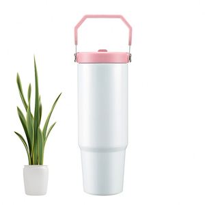 Sublimation 30Oz Outdoor Stainless Steel Sports <b>Vacuum</b> Travel Car Cup Thermal Ice King Tumbler Cup Bottle With Straw Handle - Product Image 6