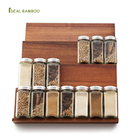 Étagère à condiments à 4 niveaux, support de rangement de cuisine, organisateur à marches, étagère à épices en bois d'acacia