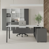 Nuevo Escritorio de Oficina Modular Ejecutivo en Forma de L, Moderno y de Lujo, con Diseño de Paneles de Madera, para Uso Comercial y en Villas
