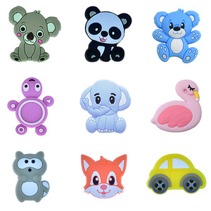 Cuentas de Silicona con Forma de Animales de Dibujos Animados al por Mayor para Bolígrafos, Accesorios de Bricolaje, Cuentas de Silicona de Grado Alimenticio para Bebés - Product Image 1