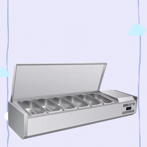 Bar à pizzas et salades réfrigéré <span class=keywords><strong>sous</strong></span> comptoir en acier inoxydable de 1,8 m pour cuisine commerciale et restaurant - Product Image 4