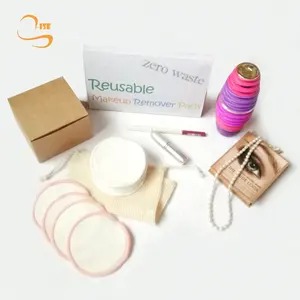 Eco-friendly Soft Velvet Reusable Eyes Cleansing Pads Set 8cm Round Bamboo Washable Face Pads