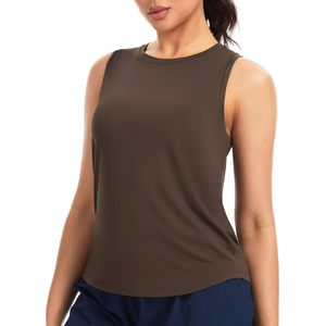 Camiseta deportiva sin mangas con cuello redondo para mujer, suave y transpirable, para entrenamiento, correr, licra, poliéster - Product Image 1