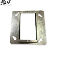 Anneau de plâtre carré simple de 4 pouces homologué CETL, en acier galvanisé soudé, avec couvercle carré d'épaisseur 1,2 mm