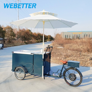 WEBETTER Chariot à crème glacée à 3 roues Gâteau Pain Yaourt Présentoir Congélateur Bicyclette Chariot à glace Chariot de vente de nourriture de rue - Product Image 3