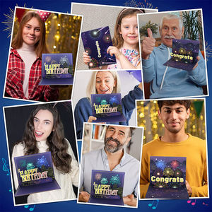 Thiệp chúc mừng sinh nhật giấy thủ công gấp gọn có cắt laser 3D - kèm đèn và nhạc pháo hoa - Product Image 6