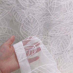 2022 design di design ricamato 100% italiano poliestere rosa puro jacquard di tacchino voile bianco puro moderno soggiorno tende - Product Image 1