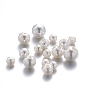 Perles rondes en ABS blanc cassé à grand trou pour la fabrication de bracelets, 8 mm, matériel d'accessoires de bijoux DIY - Product Image 5